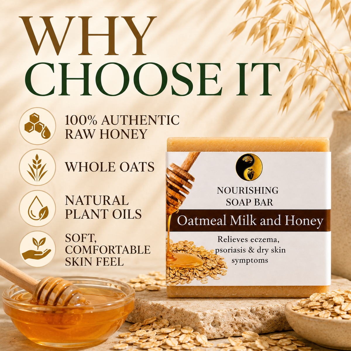 Oatmeal Milk & Honey Soap Bar