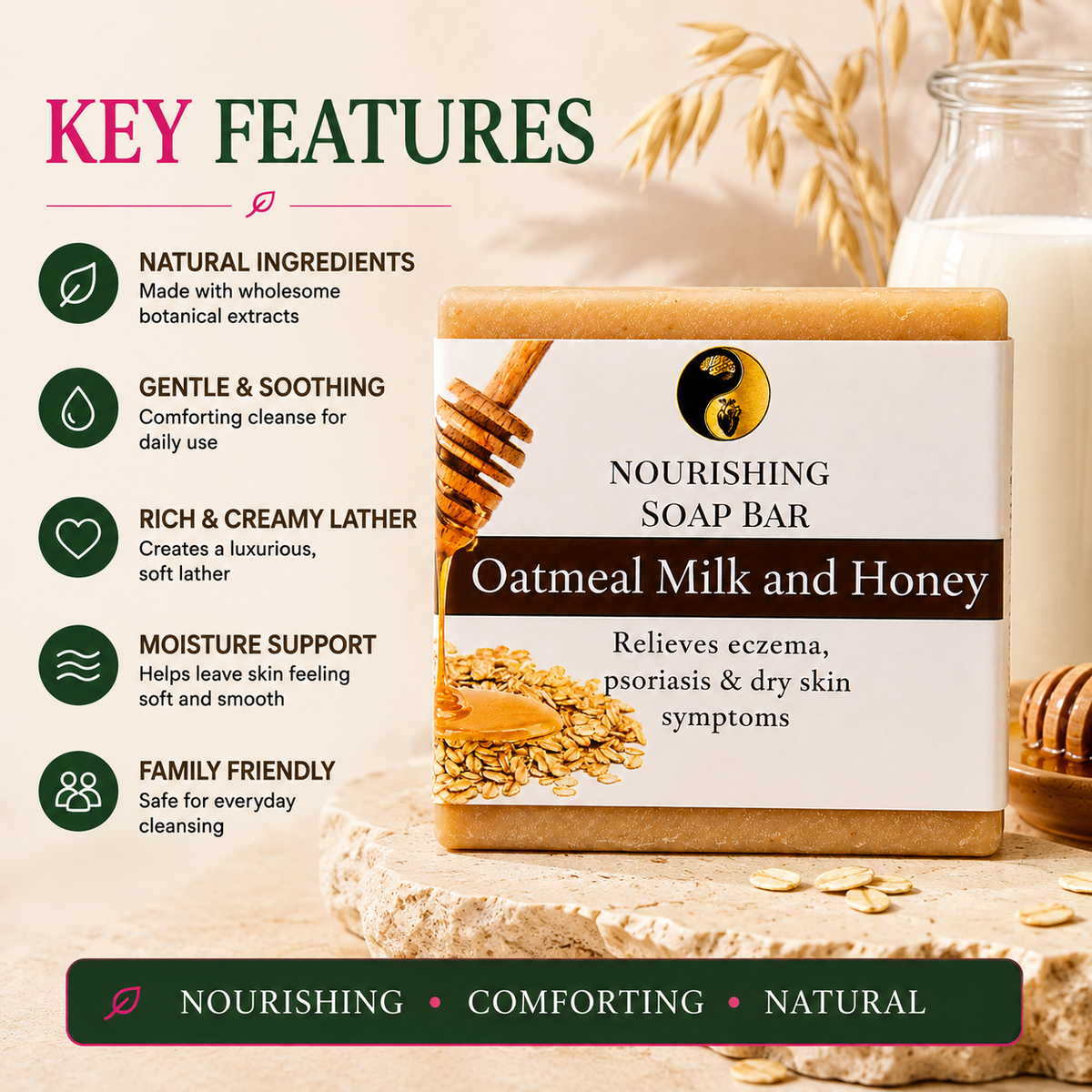 Oatmeal Milk & Honey Soap Bar