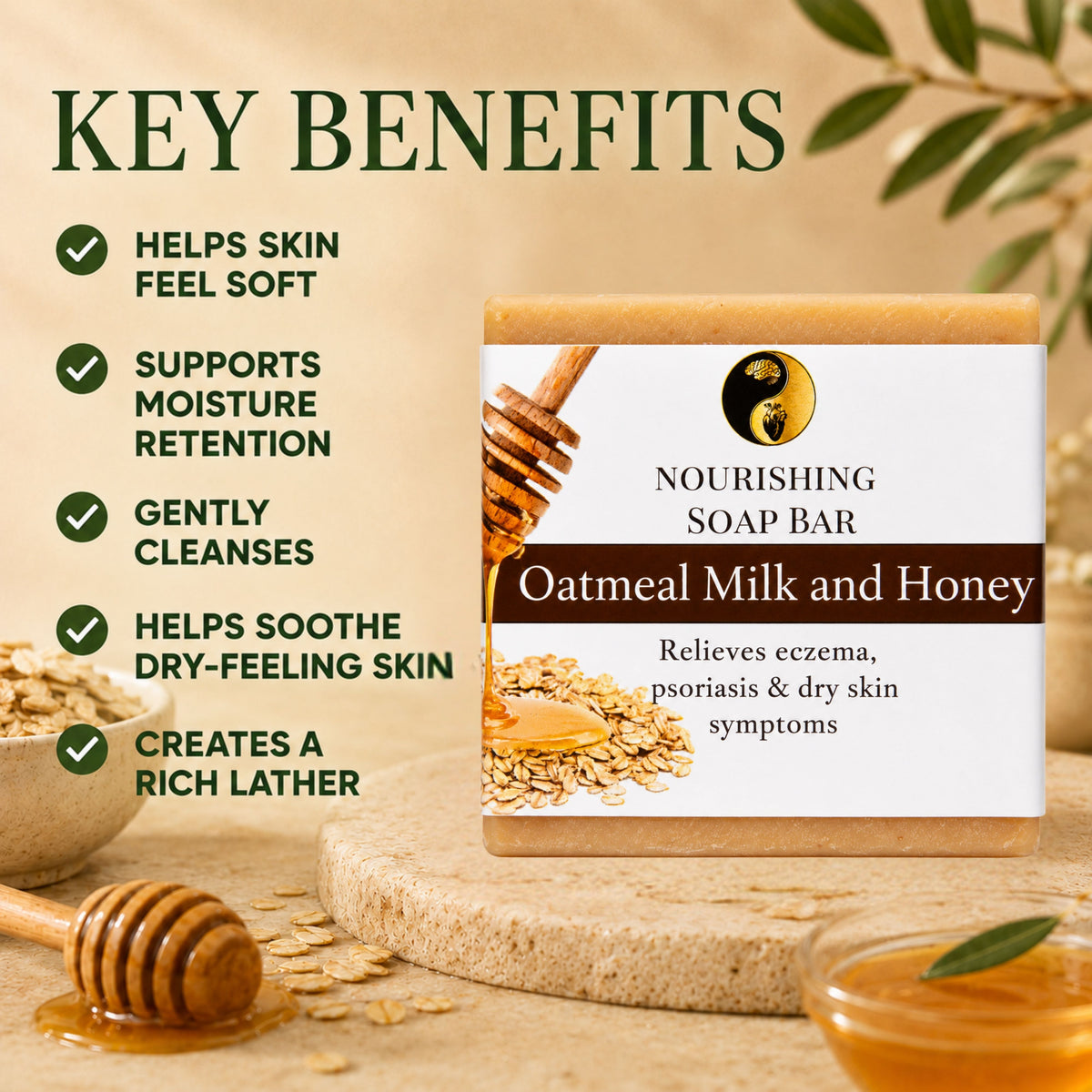 Oatmeal Milk & Honey Soap Bar