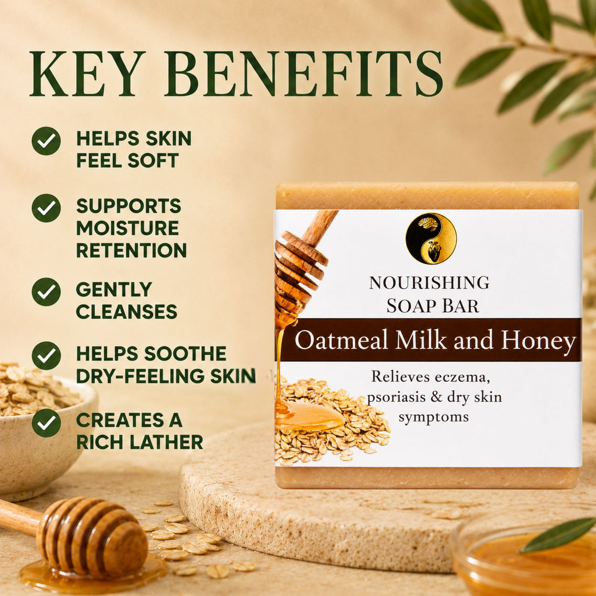 Oatmeal Milk & Honey Soap Bar