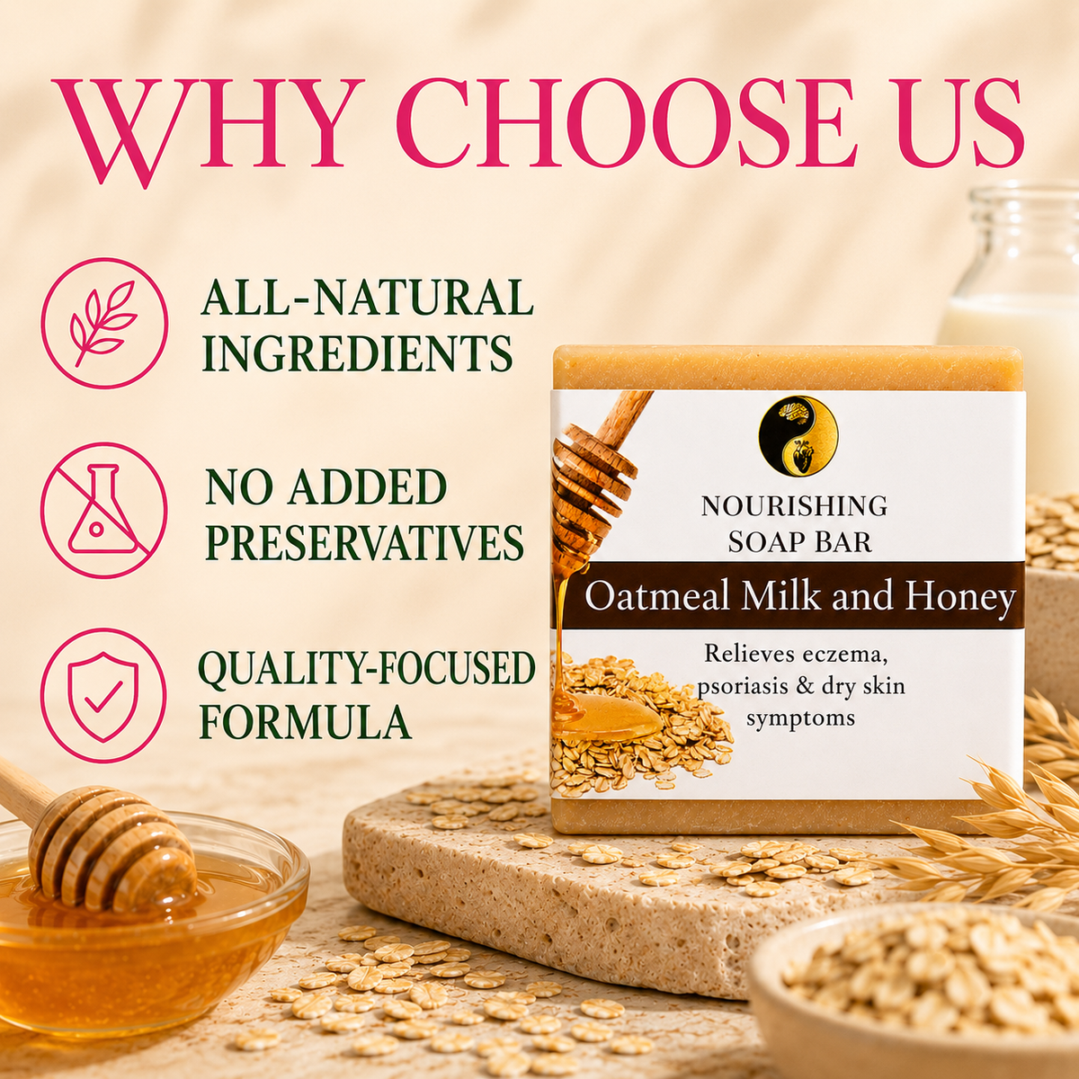 Oatmeal Milk & Honey Soap Bar